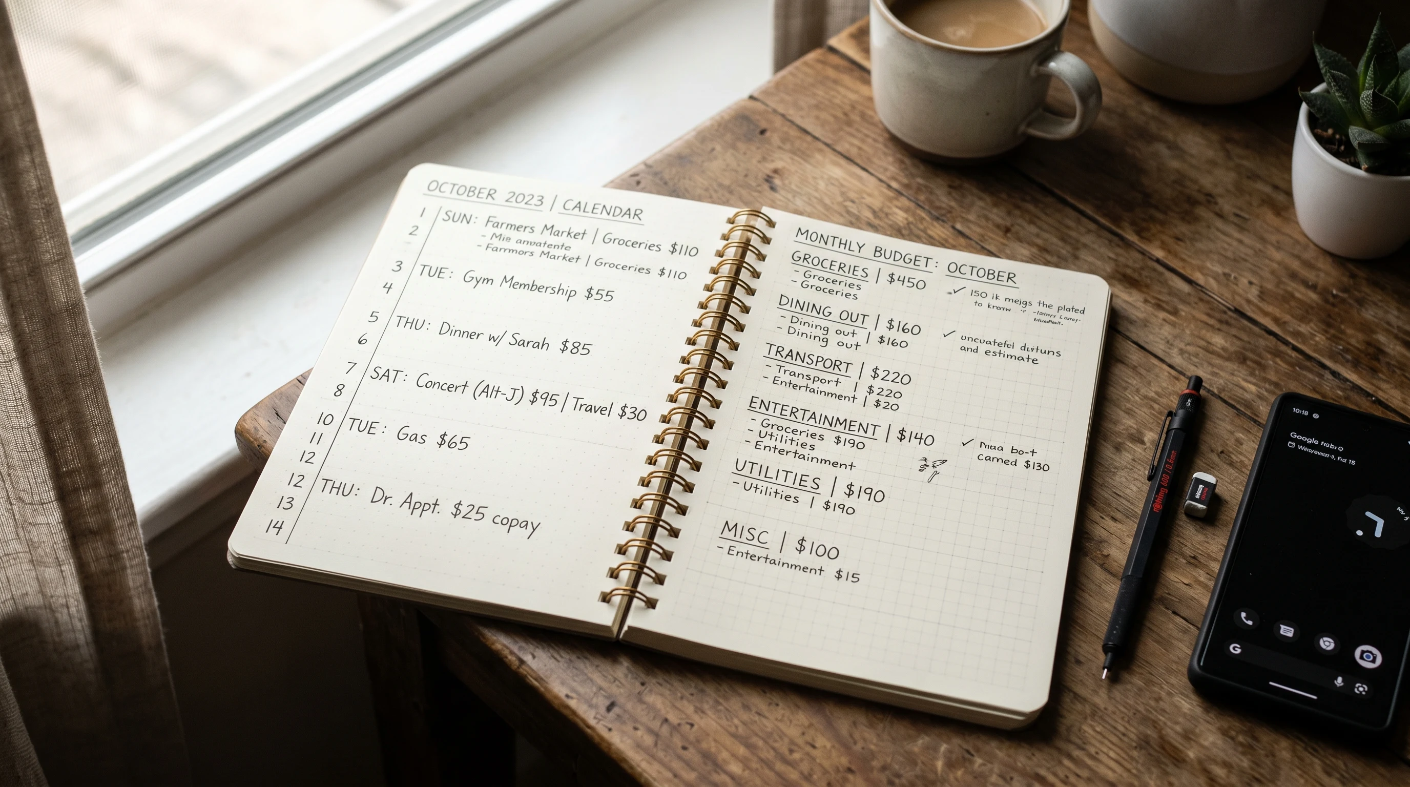 Modern personal finance management combining calendar awareness and AI forecasting on smartphone
